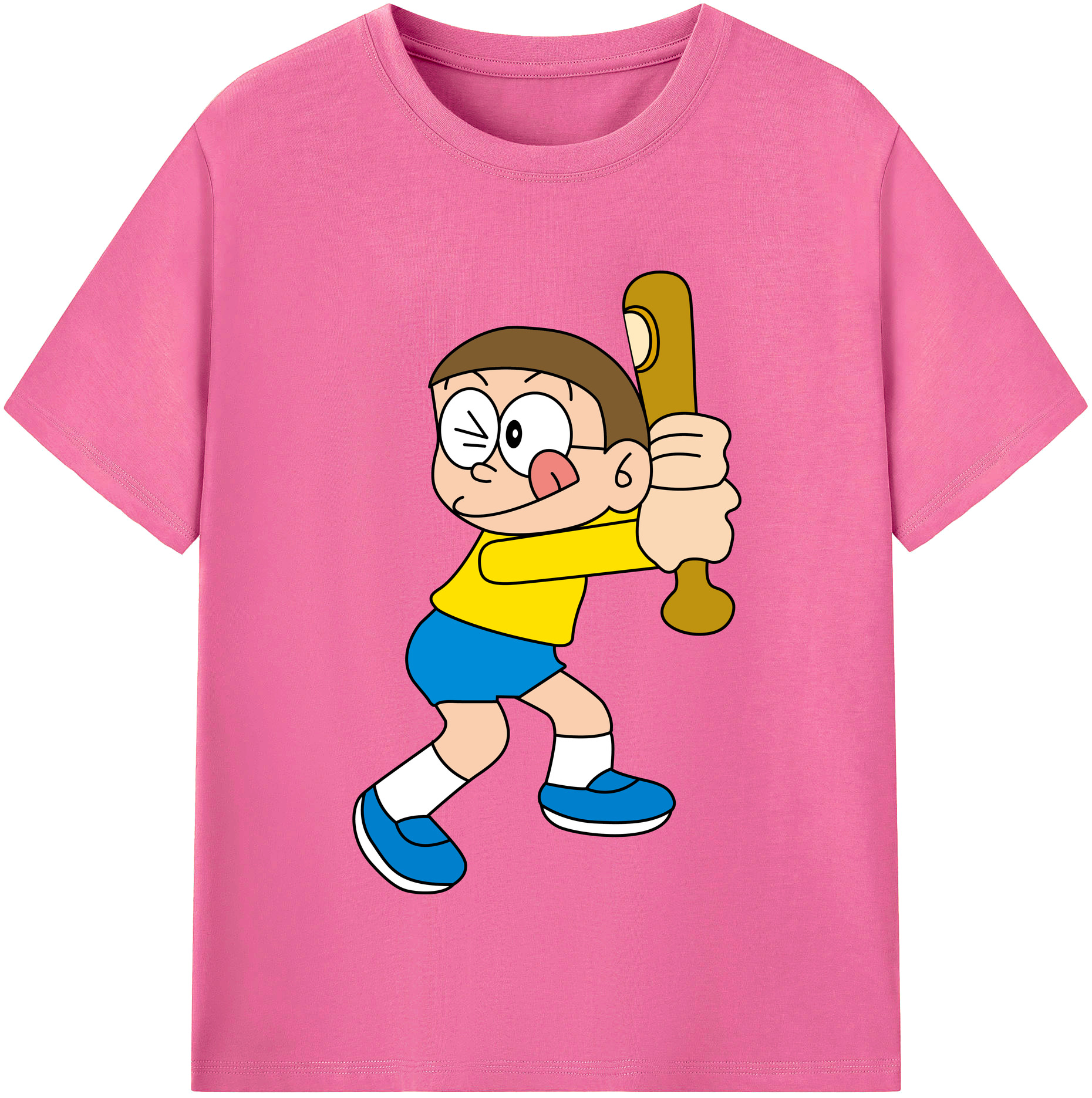 （画像用） ドラえもん 野比 のび太 Doraemon Nobita Nobi レディースカジュアルプリントTシャツ（綿100％）